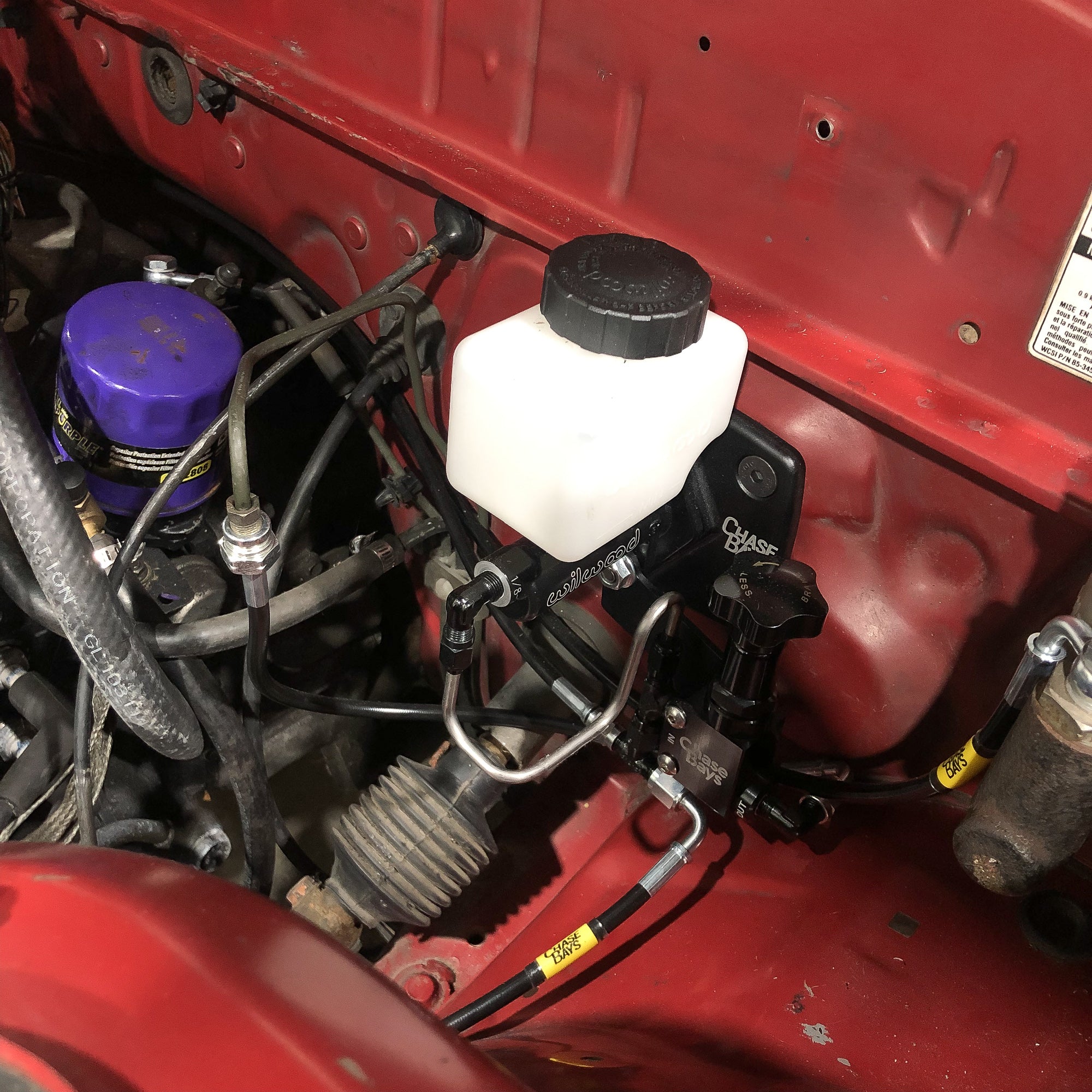 Chase Bays Brake Line Relocation for Mazda RX-7 FC with Single Piston Brake Booster Delete - Image 7