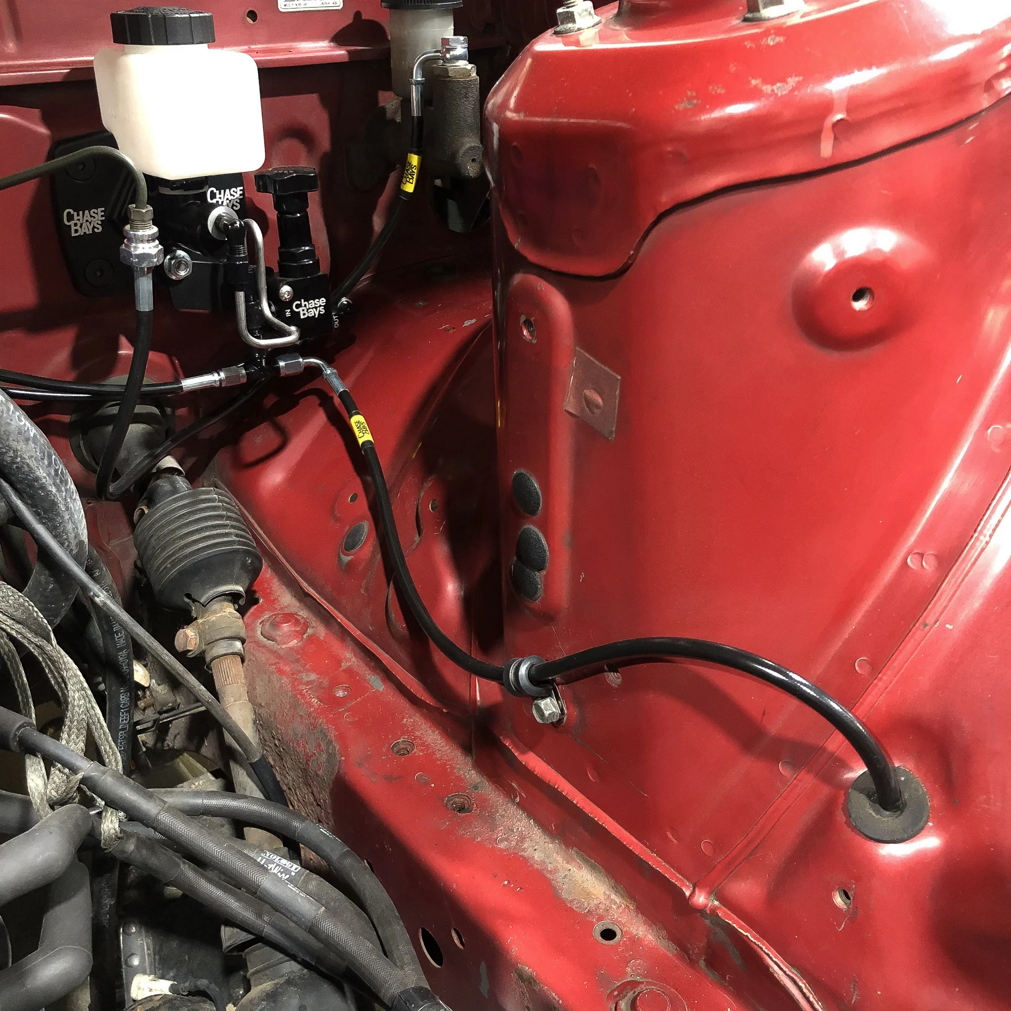 Chase Bays Brake Line Relocation for Mazda RX-7 FC with Single Piston Brake Booster Delete - Image 8